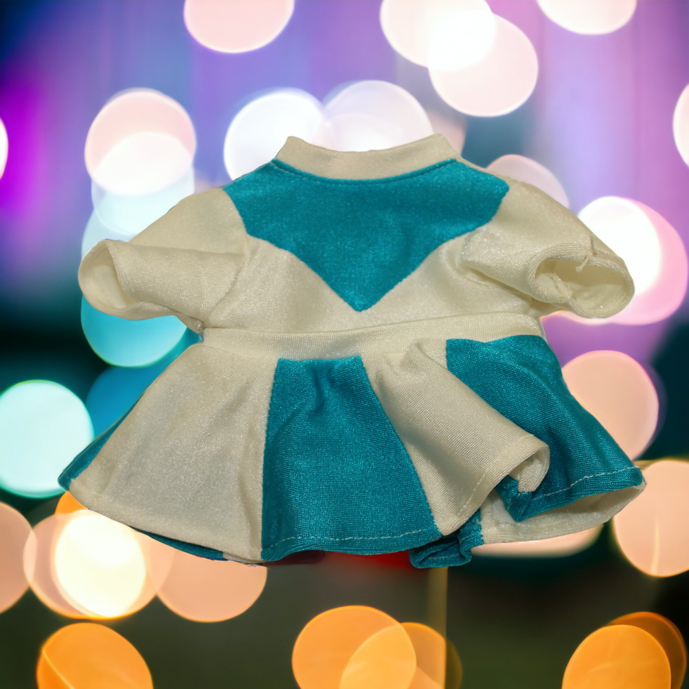 UNIPAK Designs 6" Bear Cheer Cheerleader Dance Dress Blue White Cream